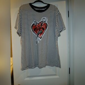 Torrid Black and White Boxy Polo Tee